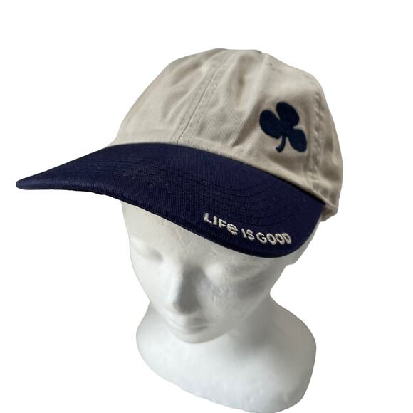 LIFE IS GOOD Happy Go Life Unisex Cap Hat Size Tan"Art of Optimism" Shamrock - Picture 1 of 12